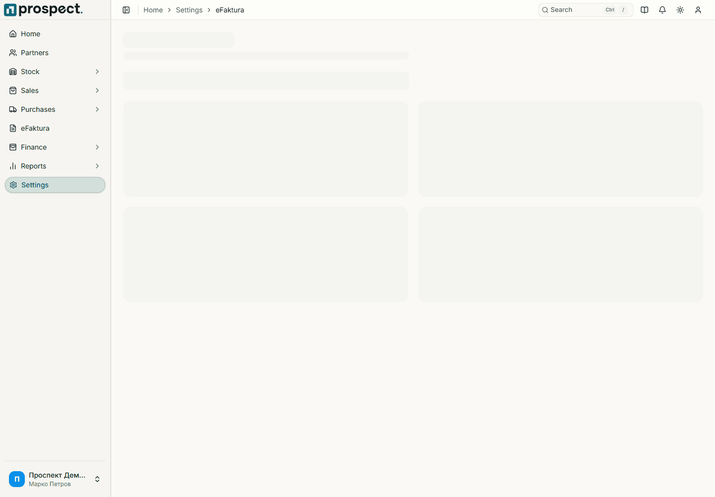 eFaktura mapping workspace with reference values and mapping status